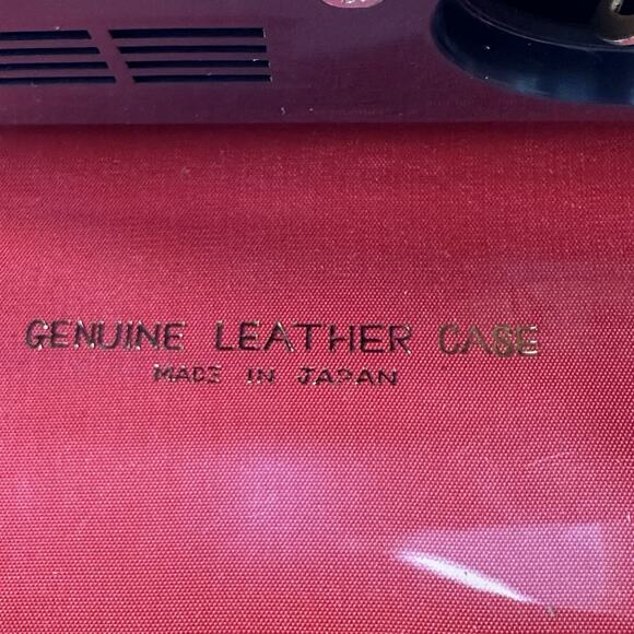 Vintage Portable Traveling Radio Transistor Alarm Clock with Cognac Leather Case - Picture 9 of 16